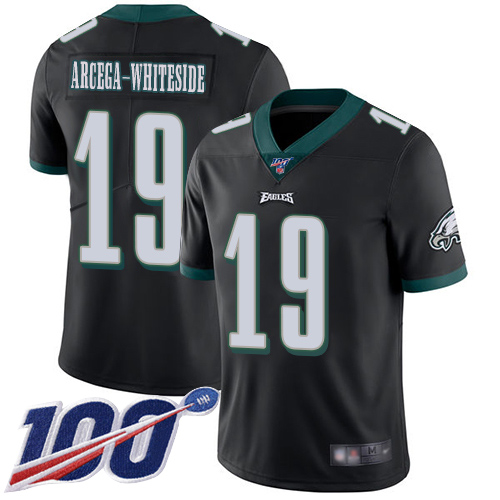 Men Philadelphia Eagles #19 JJ Arcega-Whiteside Black Alternate Vapor Untouchable NFL Jersey Limited1->nfl t-shirts->Sports Accessory
